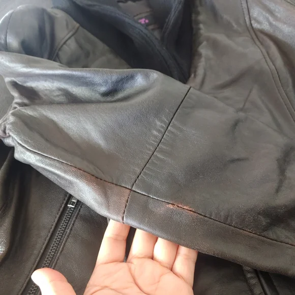 Suzanne Somers Lamb Leather Lined Moto Hooded Jacket - Picture 8 of 9